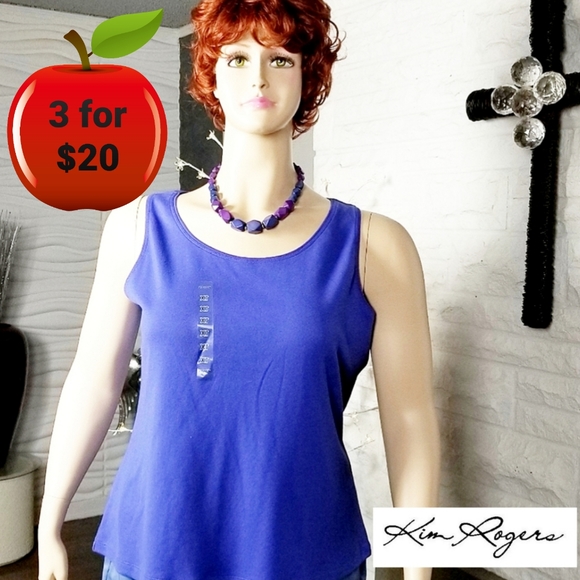 Kim Rogers Tops - KIM ROGERS TANK TOP PERIWINKLE BLUE NWT SIZE 1X